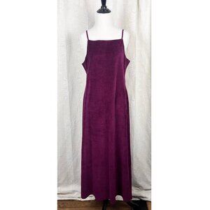 Vintage 90s April Cornell purple velveteen A-line maxi dress spaghetti straps